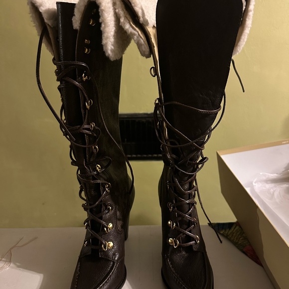 Michael Kors Brown Lace-Up Boots - Picture 12 of 12